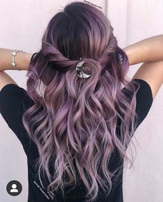 Lavender Hair Colors, Lavender Hair, Hairstyle Tutorial, Short Wedding Hair, Mid Length Hair, Hair Color For Black Hair, Styling Ideas, Hair Color Ideas, Medium Hair