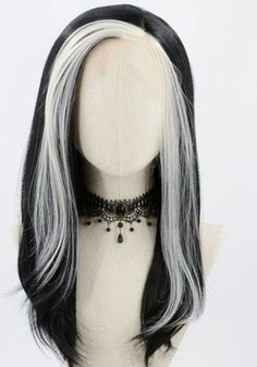 Gothic Wigs, Black And White Wig, Dyed Hair Inspiration, Cosplay Hair, Fantasy Hair, Hair Dye Colors