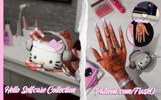 the hello kitty collection is being displayed in this photo