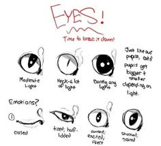 an eye chart for different types of eyes and how to draw them with markers on paper