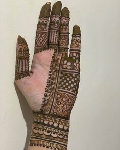 a hand with henna tattoos on it