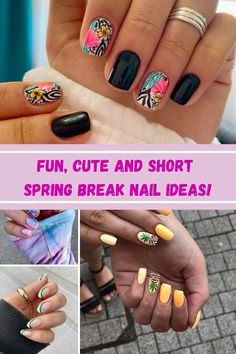 Cutest spring nail ideas to choose from! #springnails #springnailart #springnails2024 Short Almond Nails, Plain Nails, Glittery Nails, Broken Nails