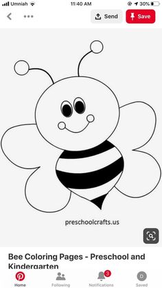 a bee coloring page on the app