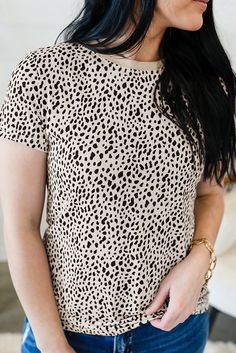 Apricot Animal Dot Print Crew Neck Plus Size T Shirt Plus Size T Shirt, Clothing Plus Size, Dots Design, Dot Print, Plus Size T Shirts, Printed Tees, Plus Size Tops, Plus Size Clothing, Apricot