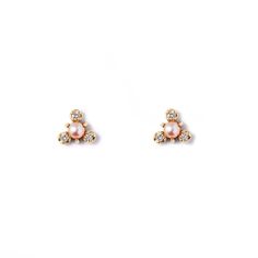 "14k Solid Yellow Gold Genuine Natural Pearl Gemstone Natural Diamond Studs Earring Statement Beautiful Movement Gift For Her Birthstone Studs ≫ Features * SKU : B014 * Gemstone : Natural Pearl & Diamond * Pearl Weight : 0.09 ct * Pearl Size : 2.5 mm * Diamond Weight : 0.02 cts * Diamond Cut : Brilliant Cut (Excellent) * Real Earth Mines Diamond * Diamond Color: G-H * Diamond Clarity: SI * Diamond Size : 1.1 mm * Metal : 14K Solid Yellow Gold (Stamped) / Option available in 18K * Price given for Dainty Gold Earrings With Gemstone Accents, Real Earth, Piercing Stud, Second Piercing, Simple Diamonds, Tiny Stud Earrings, Circle Studs, Birthstone Earring, Natural Pearl