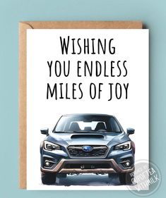 a greeting card with the words wishing you endless miles of joy in black on a blue background