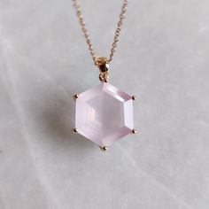 This stunning pendant is set in 14k Solid Yellow Gold with Natural Rose Quartz with utmost precision. It is an unique gemstone pendant for nearly every occasion and is completely hassle-free jewelry. 🔷ABOUT GEMSTONE:  Rose quartz is often called the "Stone of Love" and is believed to promote all forms of love, including self-love, romantic love, and love for others. It can help individuals open their hearts to love and develop a greater sense of compassion and empathy. Rose quartz is often call 14k Gold Faceted Octagon Jewelry, 14k Gold Octagon-shaped Faceted Jewelry, Fine Jewelry Octagon Necklace, Fine Jewelry Octagon Necklace For Gift, Hexagon Faceted Formal Jewelry, Formal Rose Gold Octagon Jewelry, Formal Rose Gold Octagonal Jewelry, Hexagon Gemstone Necklace For Gift, Hexagon Gemstone Jewelry Gift