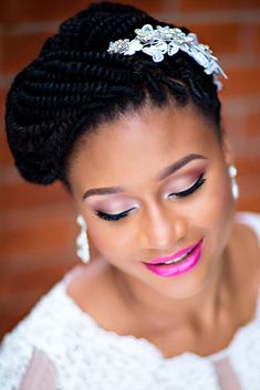 black women wedding hairstyles 5 Women Wedding Hairstyles, Black Women Wedding Hairstyles, African Wedding Hairstyles, Natural Bridal Hair, Wedding Hairdos, Makeup Shoot, Black Women Wedding, Beautiful Wedding Makeup, Black Wedding Hairstyles