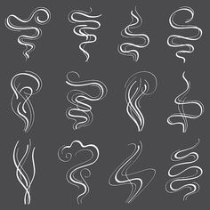 the different types of swirls on a gray background illustration by mark stratt