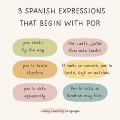 three spanish expressions that begin with por