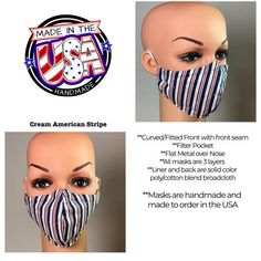 Stylish Stars and Stripes Stylish Patriotic Made in the USA Unisex Face Masks Adult and Youth Reusable Washable American Handmade by inspirationalgoodies #handmade Have Metal, Stars And Stripes, Mask Making, Face Cover, Mask Design, Go Shopping, Grosgrain Ribbon