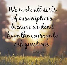 the quote we make all sorts of disappointments because we don't have the courage to ask questions