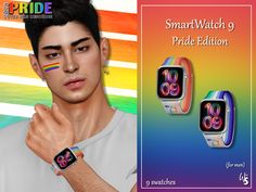 The Sims Resource - Sims 4 - Watches - WisteriaSims - SmartWatch 9 Pride Edition for men Sims 1, Referral Program, Sims 4 Cc, Custom Map, Animal Skin, Maxis Match, The Sims Resource, Sims 4 Mods, Sims Resource