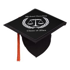 Law School Graduate scales of justice Graduation Cap Topper - Stand out in the crowd. #graduation #party #topper Law Graduation Cap, Ucf Graduation, Law Graduation, Graduation Cap Tassel, Funny Graduation Caps, Justice Logo, Kennesaw State, Scales Of Justice, Graduation Cap Toppers