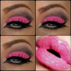 Pretty in pink Bubblegum Bubble, Unique Makeup, Pink Lipstick, Pink Makeup, Pretty Makeup, Party Makeup, Pink Lips