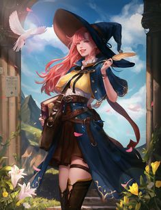 ArtStation - apprentice wizard, HaRim Shin Apprentice Wizard, Anime Wizard, Female Wizard, Fantasy Wizard, Anime Witch, Arte Sketchbook