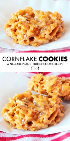 cornflake cookies on a white plate