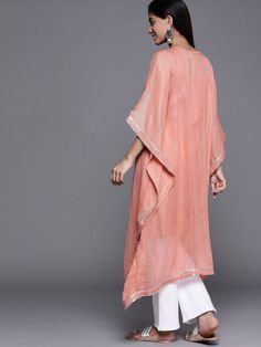 Radiant pink viscose georgette striped kurta online on Inddus at best price with free shipping worldwide. Striped Kurta, Georgette Kurta, High Low Dress, High & Low, Kimono Top, Free Shipping, Women's Top, Pink