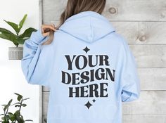 Blue Hoodie Sweatshirt With Branding, Blue Branded Hoodie Sweatshirt, Light Blue Hoodie, Hoodie Back, Sweatshirt Model, Real Model, Blue Back, Blue Hoodie, Design Style