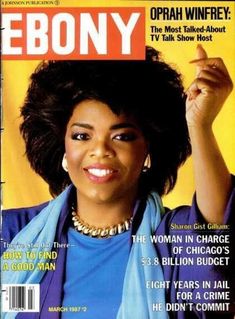 the cover of ebony magazine with opah winfry on it's front