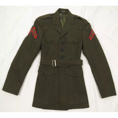 Description: Usmc Marine Corps Military Wool Formal Dress Green Belt Uniform Coat Jacket -Four Black Button Closure -Has Beltloops With Belt -Single Vented Back -Usgi - United States Government Issue -Two Front Black Button Flap Pockets -Two Chest Black Button Flap Pockets -Usmc Black Buttons -Black Button Shoulder Epaulets -Privates Stripes On Each Sleeve -Made Exclusively For Defense Logistics Agency Size (Check Measurements): Mens 38 Color: Green Condition: New Without Tags Item#: 64995 Measu Formal Dress Green, Green Belt, Marine Corps, Black Button, Formal Dress, Green Dress, Mens Jackets, Coats Jackets, Jackets & Coats