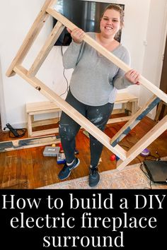 Building a DIY electric fireplace surround is easier than it seems and provides a fantastic focal point to your room. See FREE plans here. Easy Diy Faux Fireplace With Electric Insert, Wall Mounted Electric Fireplace Not Recessed, Building Electric Fireplace Surround, Mantel Electric Fireplace, Easy Fireplace Surround, Living Room Focal Point No Fireplace, Fireplace Frame Ideas, Electric Fireplace Surround Diy