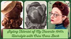 Buns Long Hair, Roller Tutorial, 1950 Hair, 1950 Hairstyle, Under Scarf, Forties Fashion, Cool Hair Designs, Vintage Hairstyles Tutorial