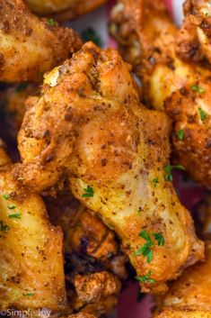 chicken wings with parsley on the side