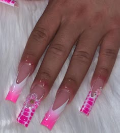 Raw Nails, Cardi B Video, Nail Inspo Pics, Pink French Tip, Toes Nails, Braid Videos, Nails Feet, Elegant Nail, Long Acrylic