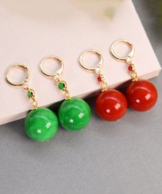 DIY Green 14K Gold Jade Circular Drop EarringsMade of fine 14K Gold Jade Circular.Measurement: 4.6cm/1.794" * 1.8cm/0.702". Matches easily with daily hairstyle, dresses & Shirts Drop Earrings Diy, Daily Hairstyles, Diy Shirt, Diy Earrings, Red Green, Jade, Drop Earrings, Green, Red