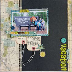 a scrapbook page with an old map