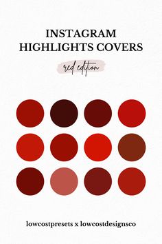 the instagramm highlights covers are red and brown