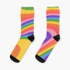 Get my art printed on awesome products. Support me at Redbubble #RBandME: http://www.redbubble.com/people/trajeado14/works/44831246-groovy-retro-rainbow?p=socks&asc=u White Rainbow Socks, Rainboe Socks, Fun Multicolor Summer Socks, Fun Multicolor Stretch Socks, Playful Super Soft Multicolor Socks, Rainbow Socks, Retro Rainbow, Socks For Sale, Knitting Socks