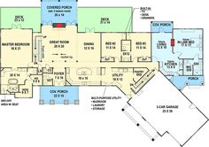 this is an image of the first floor plan for a luxury home that has multiple living areas