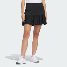 adidas Shop the Ultimate365 Frill Skort - Black at adidas.com/us! See all the styles and colors of Ultimate365 Frill Skort - Black at the official adidas online shop. Womens Golf Skirts, Womens Golf, Textured Jacket, Printed Polo Shirts, Golf Skirts, Adidas Shop, Adidas Online, Ladies Golf, No Frills