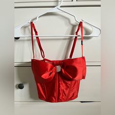 Beautiful Large Red Bow On Front Of Corset Size 32c New With Tags Bow Corset, Boho Grunge, Red Bow, Corsets, Women's Intimates, Boho Fashion, Victoria's Secret, Tags, Red