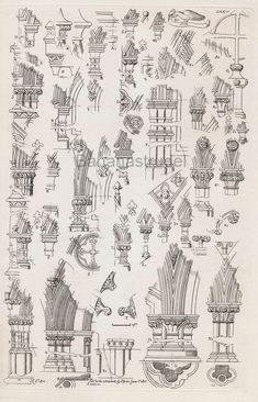 an old drawing of architectural details