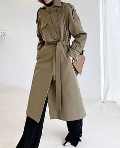 windbreaker for women Green Belted Long Coat, Belted Khaki Outerwear For Spring, Khaki Belted Outerwear For Spring, Khaki Belted Long Coat, Khaki Belted Double-breasted Outerwear, Spring Outerwear With Belt, Chic Khaki Outerwear With Belted Cuffs, Khaki Belted Utility Outerwear, Spring Khaki Outerwear With Belted Cuffs