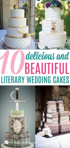 10 wedding cakes that are made for couples who love to read the bride and groom