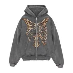 Gothic Hoodies, Hip Hop Joggers, Grunge Goth, Zip Up Hoodies, Zip Up Sweater, Mode Streetwear, Print Sweatshirt, Hooded Coat, Zipper Hoodie