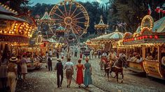 an amusement park filled with lots of people