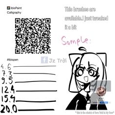 a cartoon character with a qr code on it's face and the caption is