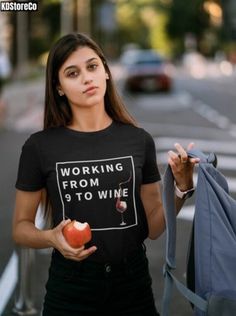 Work hard and dine down with a good old wine t shirt. Her go-to tee fits like a well-loved favorite, featuring a slim feminine fit. Additionally, it is really comfortable - an item to fall in love with. .: 100% airlume combed and ringspun cotton (fiber content may vary for different colors) .: Light fabric (4.2 oz/yd² (142 g/m .: Slim fit with longer body length .: Sewn in label .: Runs smaller than usual Funny Quote Shirts, Perfectly Splendid, Quote Shirts, Work Funny, Green Companies, Funny Shirt Sayings, Design Tshirt, Funny Comedy, Shirts Funny