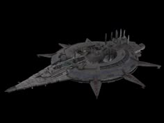 an alien ship is shown in the dark