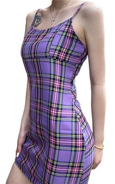 Trendy Fitted Purple Mini Dress, Cute Fitted Purple Mini Dress, Y2k Style Fitted Cotton Mini Dress, Cute Fitted Plaid Mini Dress, Fitted Cotton Y2k Mini Dress, Japanese Minimalist Fashion, Spring Streetwear, Japanese Minimalist, Alternative Dress