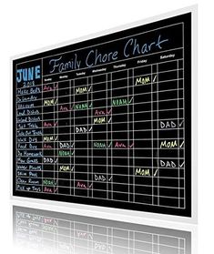 a blackboard with the words family care chart written on it