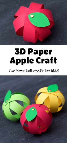 Kids love this easy paper strip apple craft! This simple fall craft includes a free printable template, making it perfect for home or school. #applecrafts #fallcrafts via @firefliesandmudpies Apple Crafts For School Age, Crafts For 3rd Graders Fall, September Classroom Crafts, September Crafts For Kindergarteners, September Theme Crafts For Kids, Apple Crafts Preschool Toddlers, Crafts For Kids September, Apple Construction Paper Craft, Crafts For September For Seniors