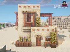 an image of a house in the desert with plants growing out of it's windows