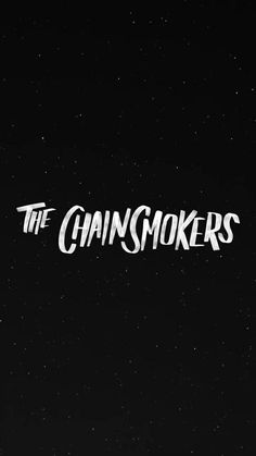 the chainsmokers logo in black and white against a dark background with tiny stars