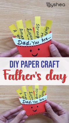 father's day card made out of paper with the words, dad you are